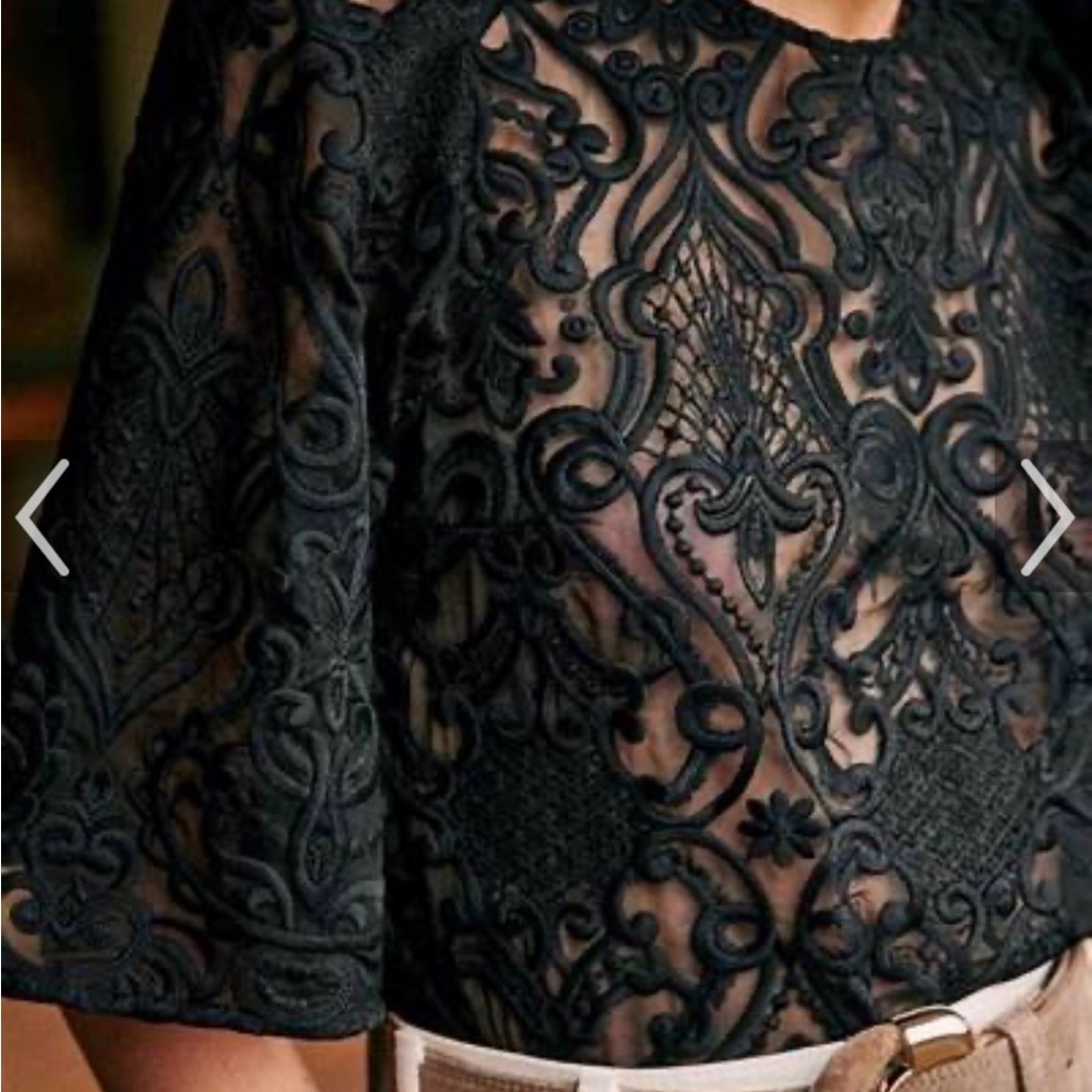 Sezane Gabrielle blouse black FR 34, US 2. NWOT beautiful details!! - Picture 10 of 10